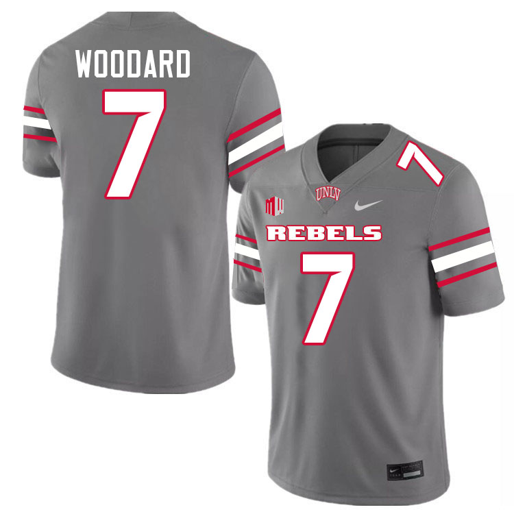 UNLV Rebels #7 Jackson Woodard College Football Jerseys,Uniforms-Grey